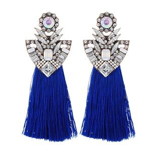 Gorgeous Crystal and Tassel Drop Earrings